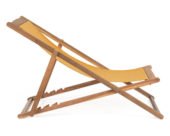 Sedia sdraio "Noemi" in legno di acacia, finitura ad olio, pieghevole per esterno