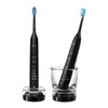 Philips diamondclean 9000 sonicare spazzolini elettrici sonici con app, confezione da 2 spazzolini neri hx9914/54