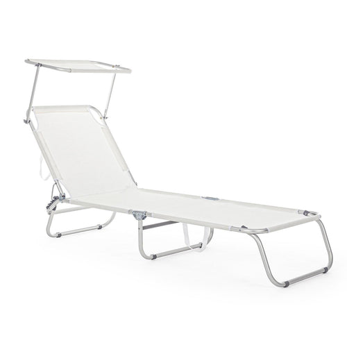 Brandina spiaggina ''Cross'' lettino in alluminio anodizzato pieghevole con tettuccio da mare