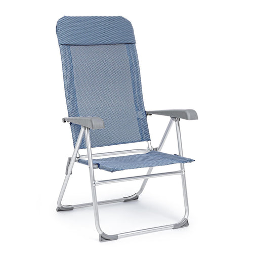 Poltrona Cross sedia a sdraio con schienale alto da balcone e veranda con braccioli pieghevole in alluminio