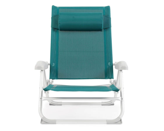 Sedia spiaggina "Cayo" in alluminio e textilene da mare e giardino regolabile