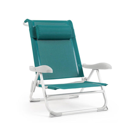 Sedia spiaggina "Cayo" in alluminio e textilene da mare e giardino regolabile
