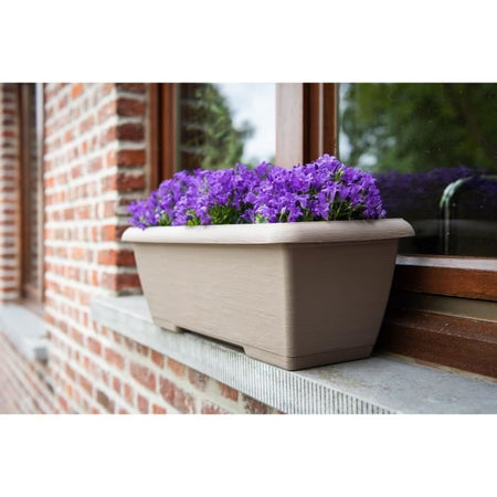 Jardiniere - GARDEN ID Teramo - Tortora 60 cm - Durevolezza - Riserva idrica integrata - Riciclato e riciclabile al 100% - Volume per le piante
