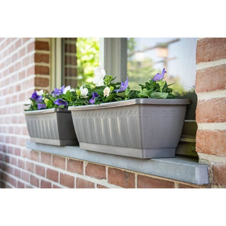 Jardiniere - GARDEN ID Terraflor - Antracite 60 cm - Durabilità - Riserva d'acqua - Riciclato e riciclabile al 100% - Volume per le piante.