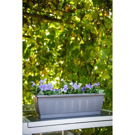 Jardiniere - GARDEN ID Terraflor - Antracite 60 cm - Durabilità - Riserva d'acqua - Riciclato e riciclabile al 100% - Volume per le piante.