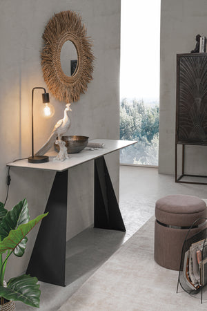 Lampada da tavolo "Emotion" nera in acciaio h 48 cm