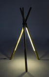 Piantana led treppiedi bamboo h 109 cm
