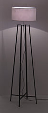 Piantana mathis grigio anticato in acciaio verniciato a polvere paralume in cotone h 156 cm