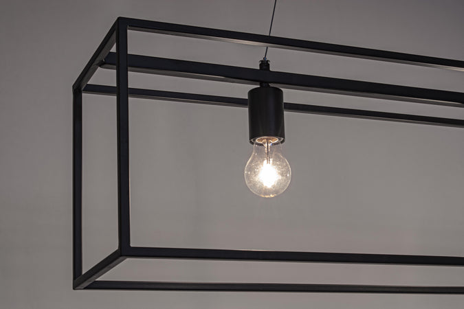 Lampadario "Belleville" 3 luci in acciaio 110x20x25h