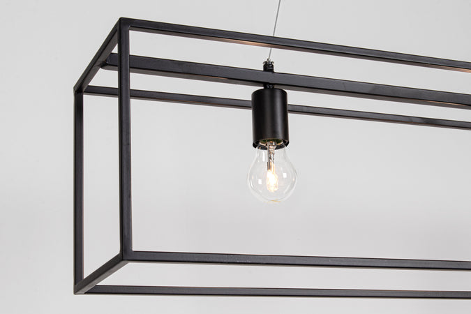 Lampadario "Belleville" 3 luci in acciaio 110x20x25h