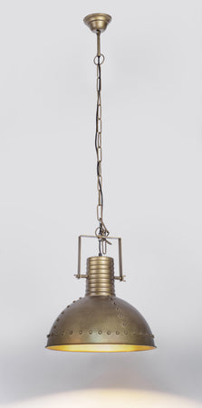 Lampadario "1 Luce Arlington" in acciaio e legno di mango 41x168