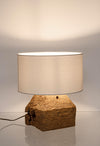 Lampada da tavolo Lumen in legno di teak riciclato h 40 cm