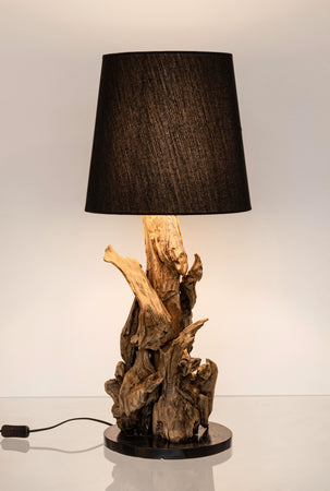 Lampada da tavolo "Bluma" in legno di teak riciclato h 82 cm