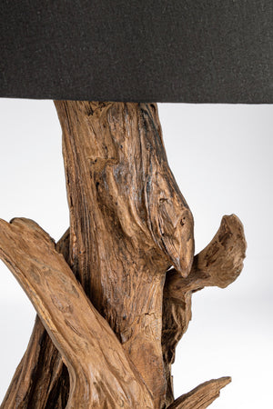 Lampada da tavolo "Bluma" in legno di teak riciclato h 82 cm