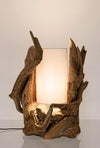 Lampada da Tavolo Bion in legno di teak riciclato h 70 cm