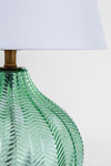 Lampada da tavolo Gleaming verde in acciaio e vetro h 62 cm