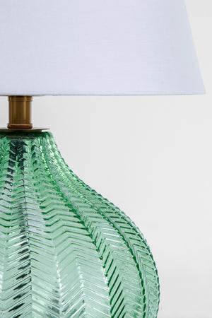 Lampada da tavolo "Gleaming" verde in acciaio e vetro h 62 cm