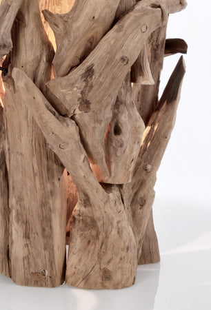 Lampada da tavolo "Ace" in legno di teak riciclato h 60 cm