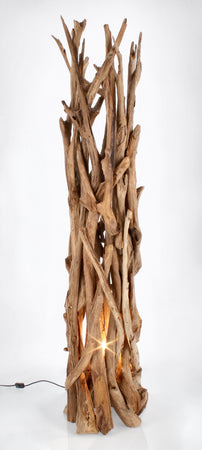 Piantana "Ace"  in legno di teak riciclato finitura Naturale h 180 cm