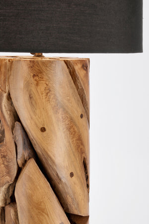 Lampada a Piantana Arwood in legno di teak riciclato h 145 cm