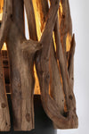 Lampada da tavolo Ace in legno di teak riciclato h 50 cm