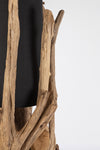 Lampada a piantana con base in legno di teak riciclato da interno h 180 cm