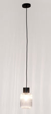 Lampadario 1 luce Showy in acciaio e vetro