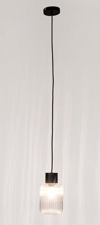 Lampadario 1 luce "Showy" in acciaio e vetro