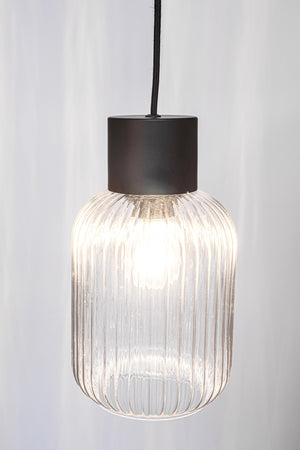 Lampadario 1 luce "Showy" in acciaio e vetro