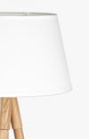 Lampada da tavolo Wallas treppiede in legno di quercia h 69 cm