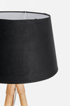 Lampada da tavolo Wallas treppiede in legno di quercia h 69 cm