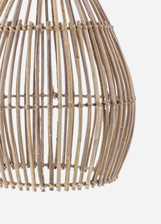 Paralume "Doson" in acciaio e rattan