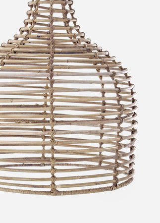 Paralume "Doson" in acciaio e rattan