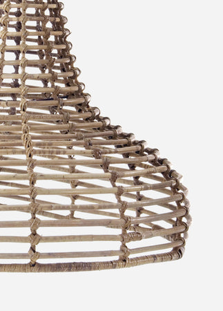 Paralume "Doson" in acciaio e rattan