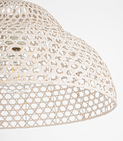 Lampadario "Astro Sagomato" in metallo e bamboo d 50 cm