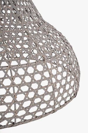 Lampadario "Astro Sagomato" in metallo e bamboo d 50 cm