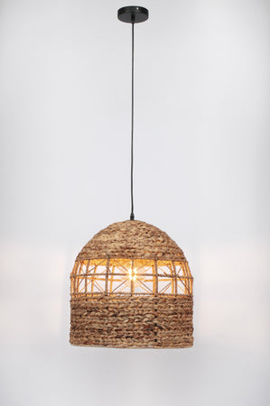 Lampadario "Malawi" in metallo e giacinto d'acqua d 45 cm