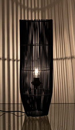 Lampada da tavolo "Arusha" in bamboo metallo e plastica