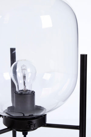 Lampada da tavolo "Queer" in acciaio e vetro h 38 cm