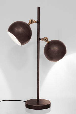 Lampada da tavolo "Blaze" a 2 luci in acciaio h 78 cm