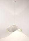 Lampadario Cappello in acciaio e vimini h 28 cm