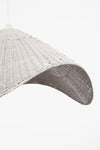 Lampadario Cappello in acciaio e vimini h 28 cm