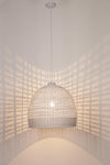 Lampadario Siwa in acciaio e rattan d 53 cm