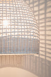 Lampadario Siwa in acciaio e rattan d 53 cm