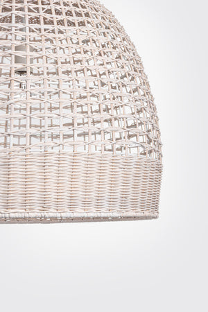 Lampadario "Siwa" in acciaio e rattan d 53 cm