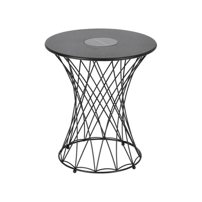 Tavolino solare Jeevan tondo in acciaio colore nero Ø 40 X 45 cm