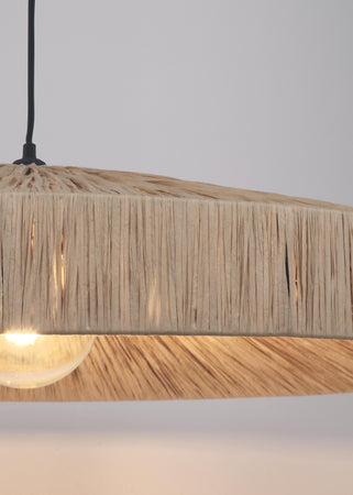 Lampadario "Kanda" in rafia e metallo