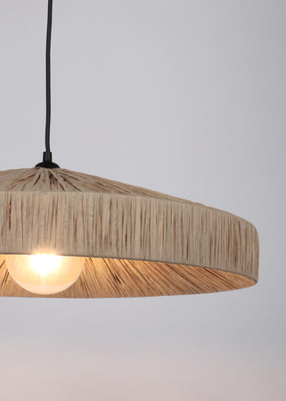 Lampadario "Kanda" in rafia e metallo