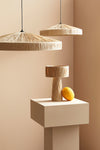 Lampada da tavolo Kanda in rafia e metallo h 38 cm