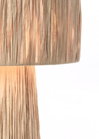 Lampada da tavolo "Kanda" in rafia e metallo h 38 cm